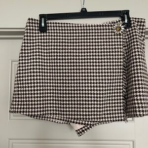 Brown and Cream Tweed Skort